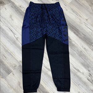 Versace Black and Blue Patterned Pants